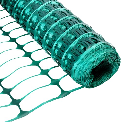 Vigil 50 Metre Roll Barrier Fencing - Flexible Durable and Weatherproof Mesh Plastic - Green