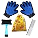 Hundehaarbürste Katzenhaarbürste, Massagehandschuhe, für lange und kurze Haare Haustiere: Totes Haar Bürste + Grooming Rake + 2 Handschuhe +Storage Bag.