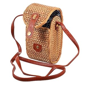 Strandtas, strandtassen for vrouwen, strozakken for vrouwen, geweven strandtas, rattan geweven messenger tas strand mode kruistas rattan strandtas
