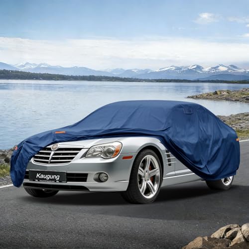 Image of Kaugung Custom Fit Car Cover for Chrysler Crossfire (2004-2008), Heavy Duty Waterproof All Weather Outdoor Protection, Breathable Full Exterior Cover with Vent, Rain Sun Snow UV Proof