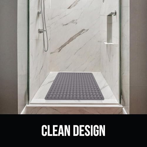 Vista 181 de Gorilla Grip - Alfombra de baño, ducha y bañera patentada, lavable a máquina, anti-bacteriana, sin BPA, látex, sin ftalatos, cuadrada, con agujeros