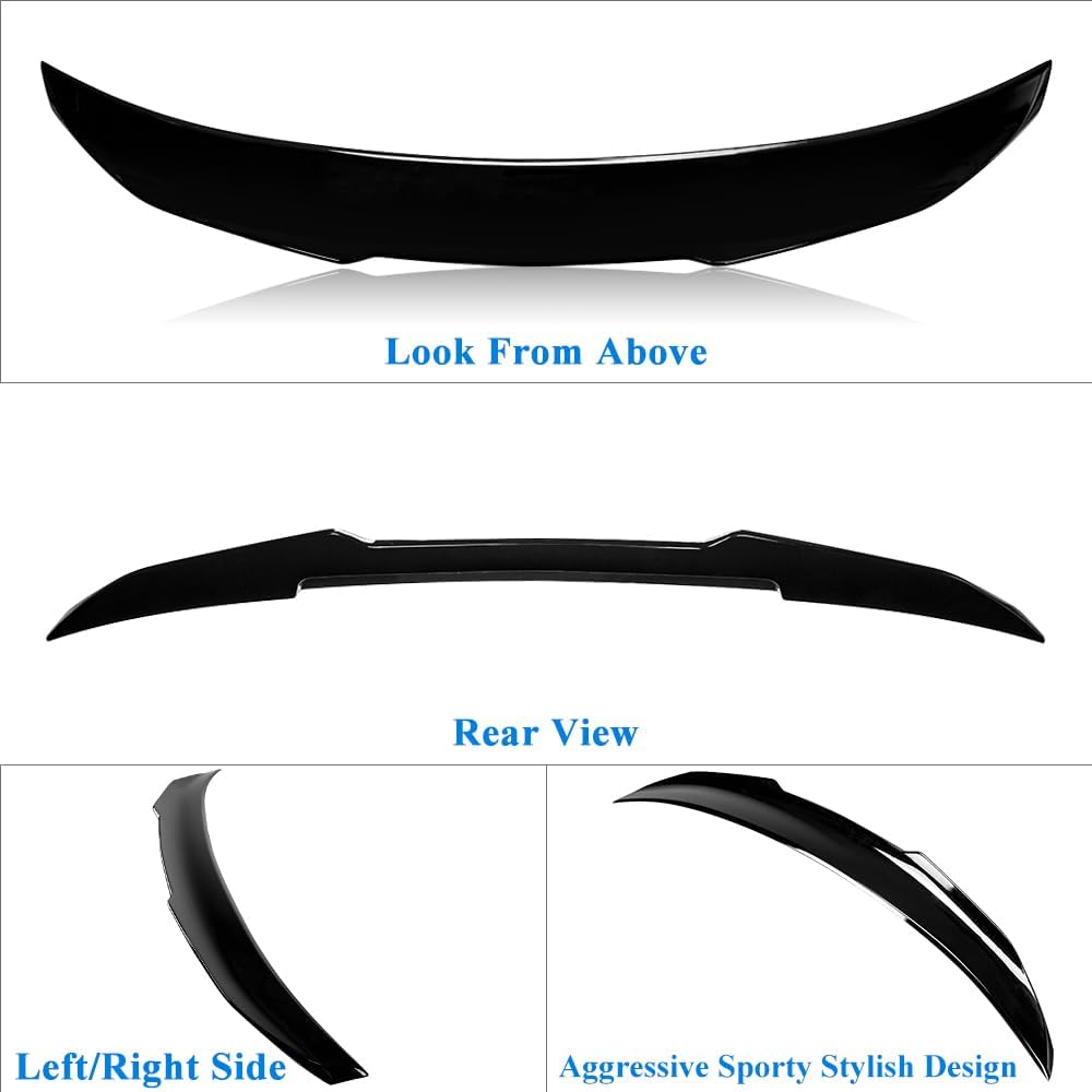 G30 Trunk Spoiler Wing Compatible with 2017-2023 BMW 5 Series G30 Sedan F90 M5 Spoiler (DN Type), Gloss Black Painted