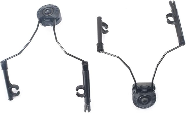 QIRUIMY 2pcs Comtac Headset Arc Helmet Rail Adapter,Tactical Suspension Headphones Bracket Hunting Earmuffs (Black)