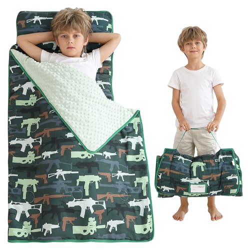 Image of Viviland Toddler Kid Nap Mat for Preschool, Slumber Bag with Pillow and Blanket, Daycare Sleeping Bag Kindergarten Mat