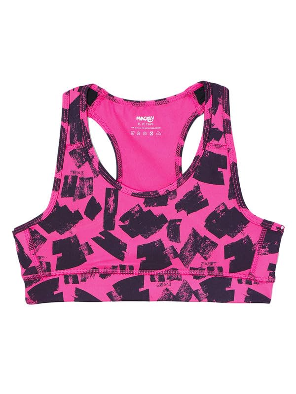 Image of mackly Girls Sports Bra - Comfortable, Supportive & Stylish Activewear Pink