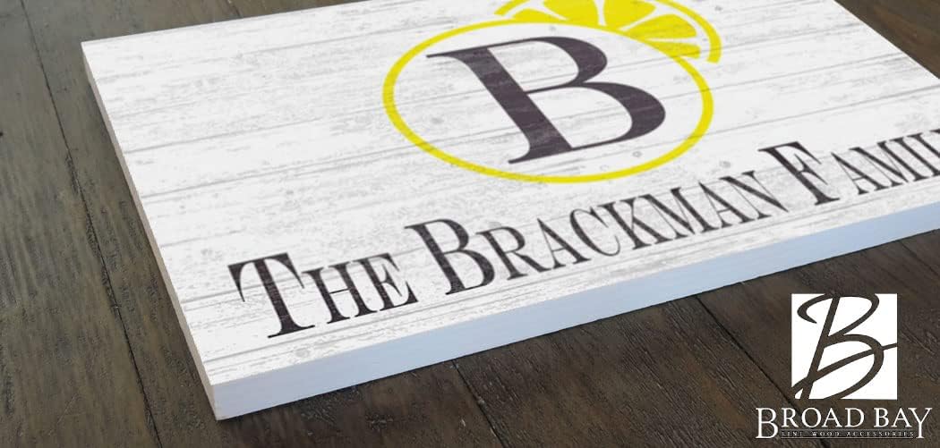 Lemon Farmhouse Decor Custom Name Sign Seasonal - Solid Wood - 16.5in x 10.5in Farmhouse Sign for Home, Birthday, Anniversary, Wedding, Couples Gift Idea