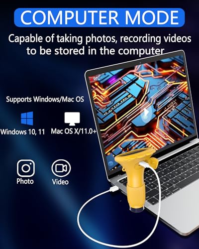 T TAKMLY Digital Microscope Camera Portable Handheld Magnifying Glass with Light, 2.0 inch Screen USB Magnifier for Coins Adults, 200w Pixel, 1000x Magnification, Compatible with Windows, Mac OS