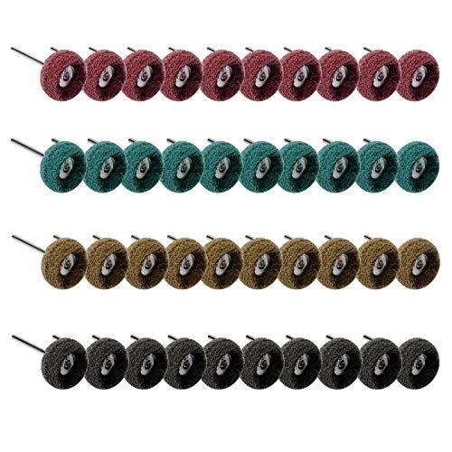 Lot de 40 roues de polissage abrasives pour outil rotatif Dremel, meuleuse d'établi à bois, grain 80/150/240/300/400
