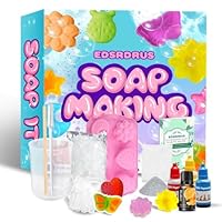 EDSRDRUS Soap Making Kit Series - Soap Making Supplies with Glycerin Soap Base, Silicone Molds, Fragrance Oils, Pigments & More (Colorful Beginner Soap Making Kit)
