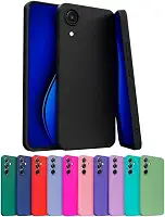 Capa Capinha Case Compatível Samsung Galaxy A03 Core Silicone Aveludada Com Proteção De Câmera (PRETO)