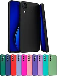 Capa Capinha Case Compatível Samsung Galaxy A03 Core Silicone Aveludada Com Proteção De Câmera (PRETO)