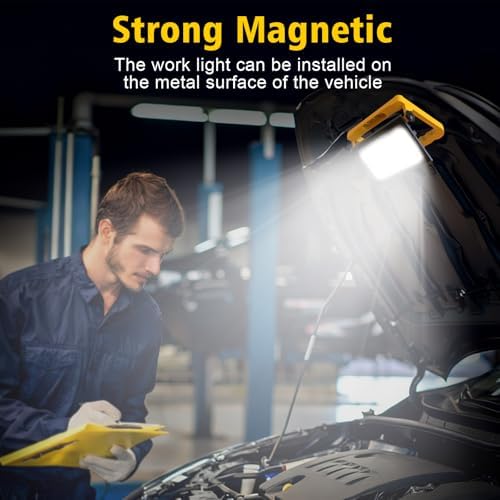 Bild 2 - CORESLUX LED Baustrahler, 60W Arbeitsleuchte mit 3 Modi Helligkeit, LED Arbeitsleuchte mit Stecker, IP66 Wasserdicht Baustrahler mit 4M Kabel, 6000K Tragbar für Werkstatt Baustelle Garage