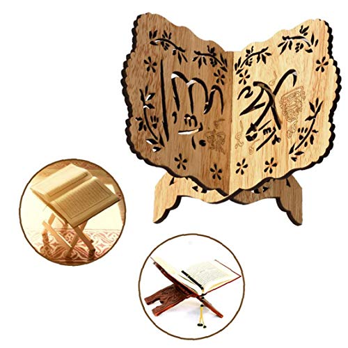 Prayer Book Stand Kuran Holder Quran plat houten Natural voor Eid Mubarak Decoratie Partij Supplies Islamitische - Image 6
