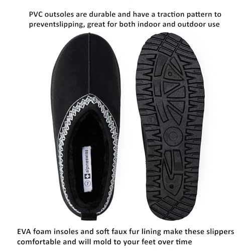 Alpine Swiss Emily Womens Platform Slippers Faux Fur Warm Slip On Clog Shoes Short Ankle Boots4