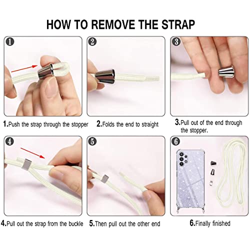 Yoedge Capa transversal para Samsung Galaxy A13 (4G) – 6,6 polegadas, capas de telefone com cordão a