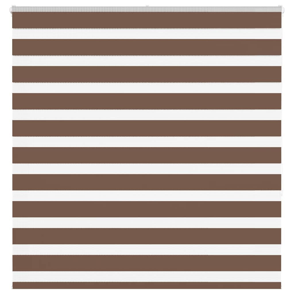 Store Zèbre Jour Nuit Marron 150x150 cm, Store Enrouleur Double Tissu Polyester avec Rail Aluminium, Rideau Tamisant et Occultant pour Fenêtre de Salon, Chambre et Bureau