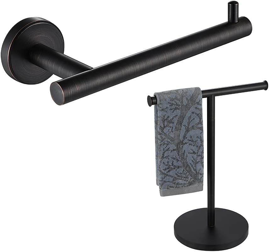JQK Hand Towel Holder Stand, Modern Tree Rack Free Standing for Countertop with 12