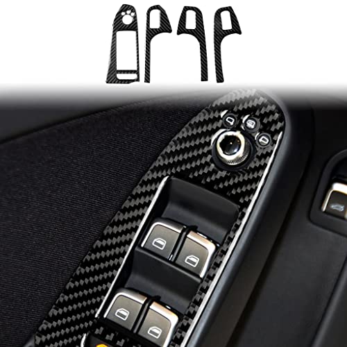 Toworldit Soft Carbon Fiber Center Console Dashboard Trim Sticker Compatible with Audi A4 B8 A5 Q5 2009-2016 (Window Lift Panel Trim -A) Toworldit Soft Carbon Fiber Center Console Dashboard Trim Sticker Compatible with Audi A4 B8 A5 Q5 2009-2016 (Window Lift Panel Trim -A)