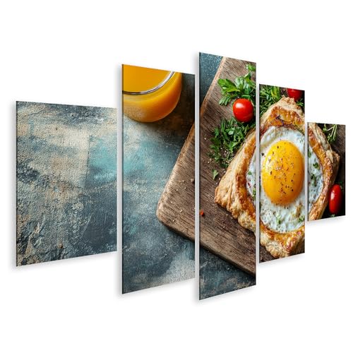 Tableau sur toile petit-déjeuner poster mural œuf jus de fruits cuisine