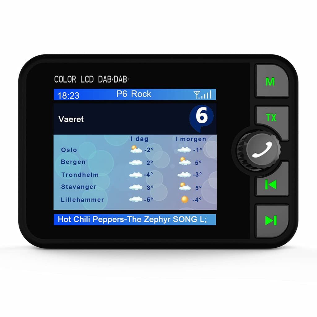 Receptor de radio DAB para coche con reproductor Bluetooth, compatible con transmisor FM