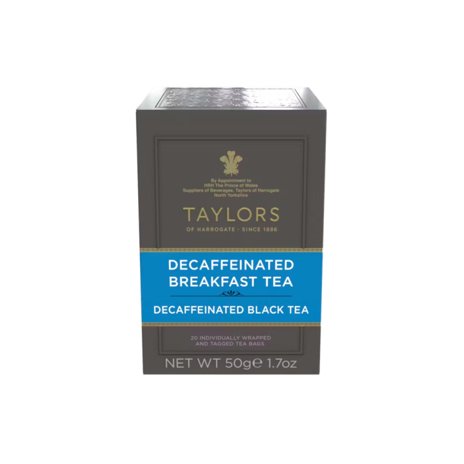 Taylors® | Jasne i orzeźwiające śniadanie angielskie Bezkofeinowa czarna herbata | Herbata Classic Deteinate - 6 x 20 filtrów (300 gr)