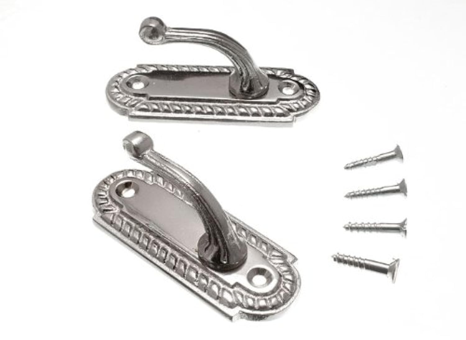 Rideau tie crochets 70mm chrome géorgiens attaches murales avec vis
