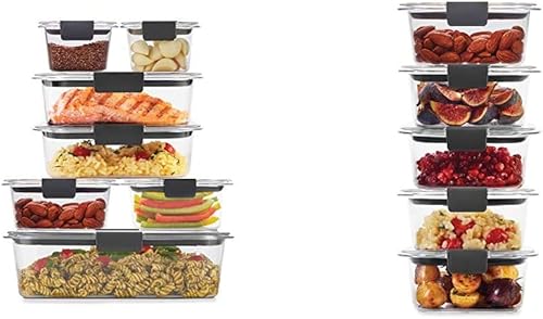Rubbermaid 2108377 Brilliance Storage - Tapas de plástico (14 piezas, sin bisfenol A)