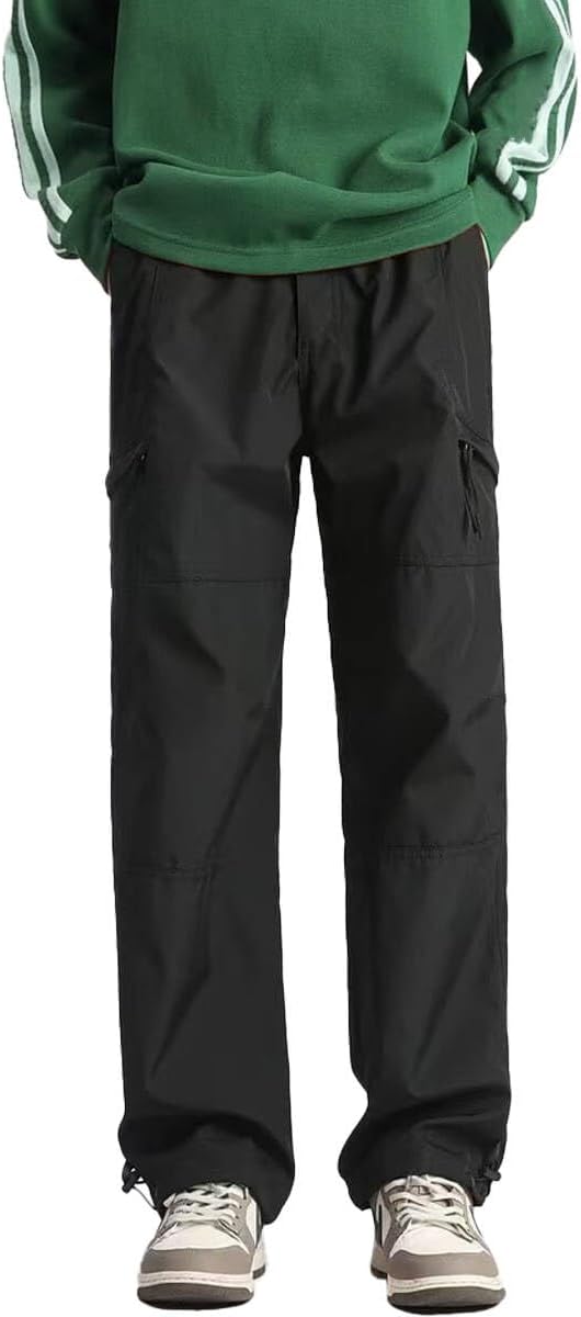 Baggy Cargo Pants for Teen Boys Hip Hop Casual Trousers Loose Fit Streetwear with Pockets