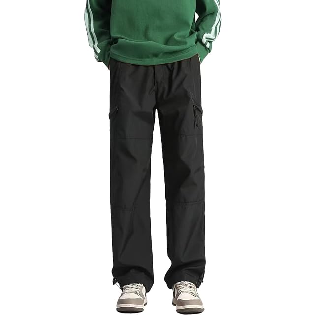 Baggy Cargo Pants for Teen Boys Hip Hop Casual Trousers Loose Fit Streetwear with Pockets