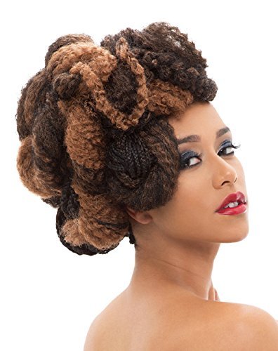 Janet Collection 3X Caribbean 100% Kanekalon Synthetic Hair Braid - Afro Twist 80" (4(medium brown)) by Janet Collection