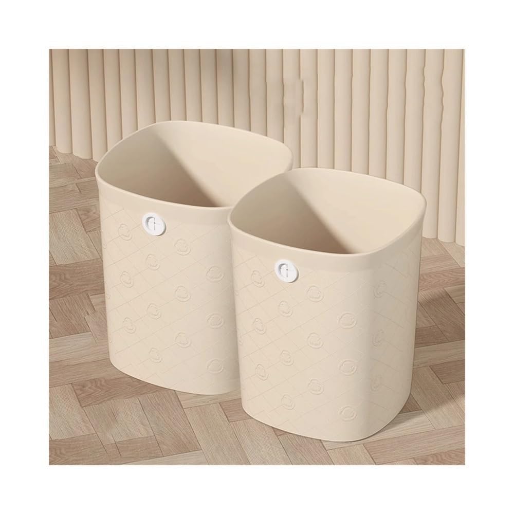 H8Q4D7N5G9 Dustbin Wastebasket, Square Without Lid, for Home Kitchen Office Waste Paper Basket, Large/small, Two Packs