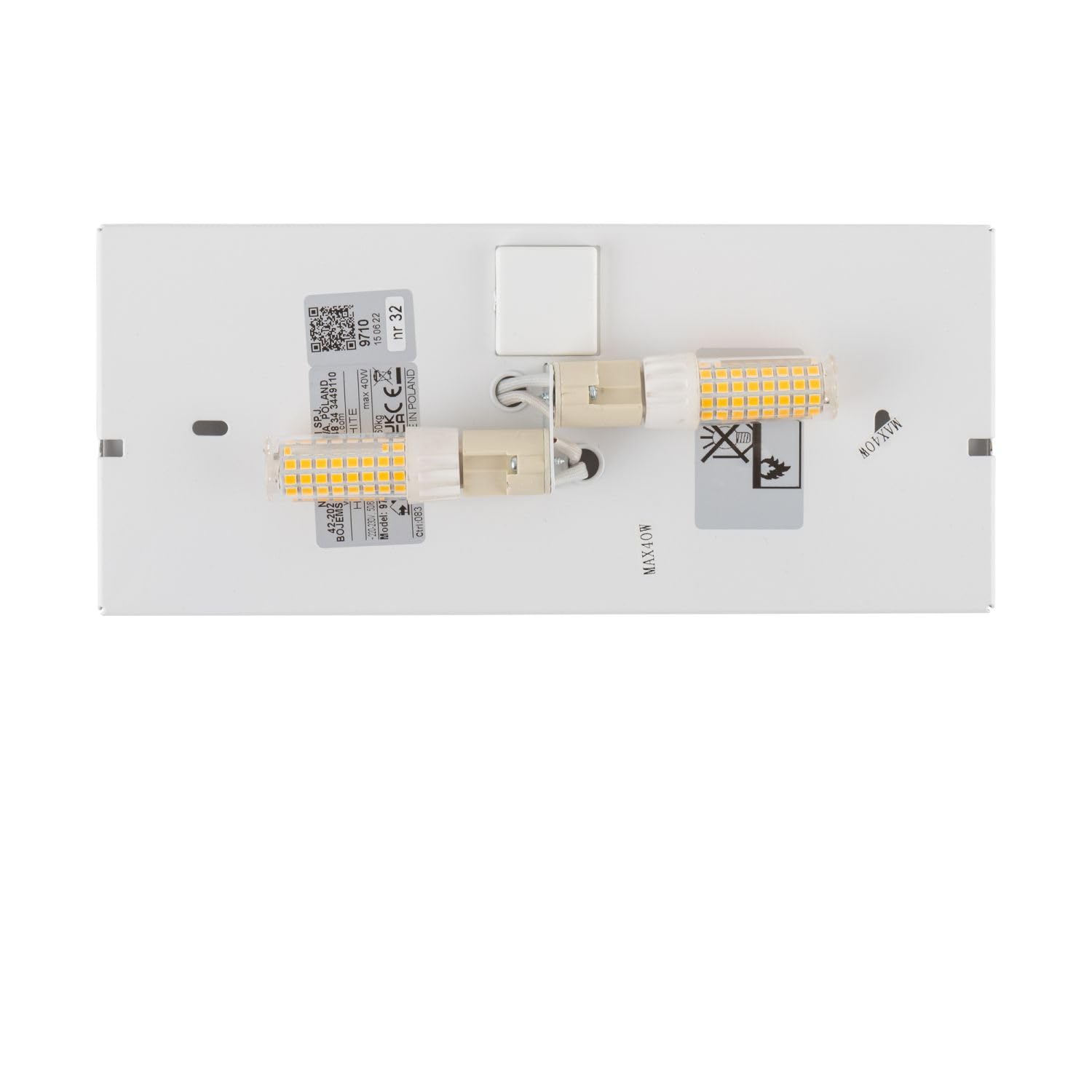 Lampada da parete per interni, applique oro, luce up-down, scala, L:25 cm, G9, 2 luci, piatta, angolare, corridoio, soggiorno, applique camera da letto