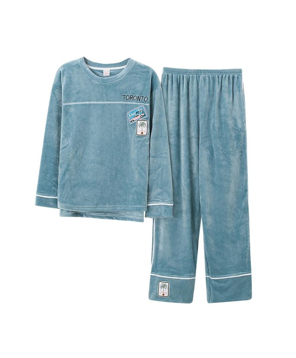Conjunto de Pijama de Polar Coral para Mujer, cálido e Invernal, para Dormir, de Franela térmica, para el hogar (Talla Mediana) (E 2X)