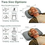 Cooling Memory Foam Travel Pillow - Upgraded Triple-Fiber Cooling Fabric Camping Pillow, Adjustable Storage Bag (Buckles), Compact for Business Travel, Camping, Hiking etc., Quarry Grey - Image 2