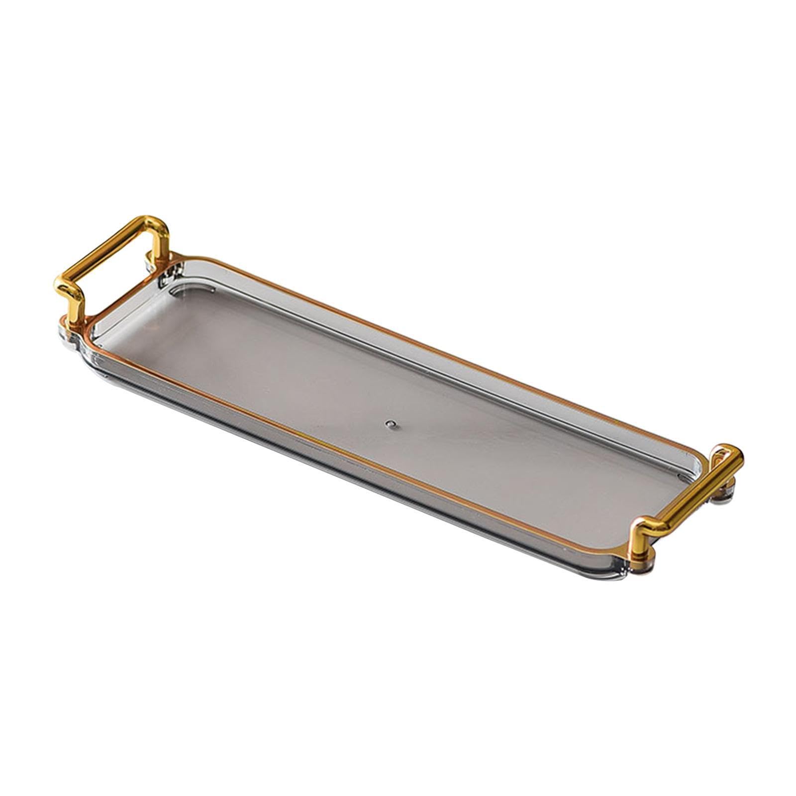 PIXZCSA Multifunctional Serving Tray Stylish For Organizing Jewelry Serving Fruits And Snacks In Home Or Office Decor Tray Fruits Snack Plate Rectangle, Gray