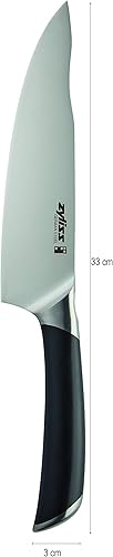 Miniatura 3 de Zyliss E920270 Comfort Pro - Cuchillo de chef  7.9 in8 pulgadas  Acero inoxidable alemán  Mango negro  Cuchillo profesional de cocina  cuchillo para