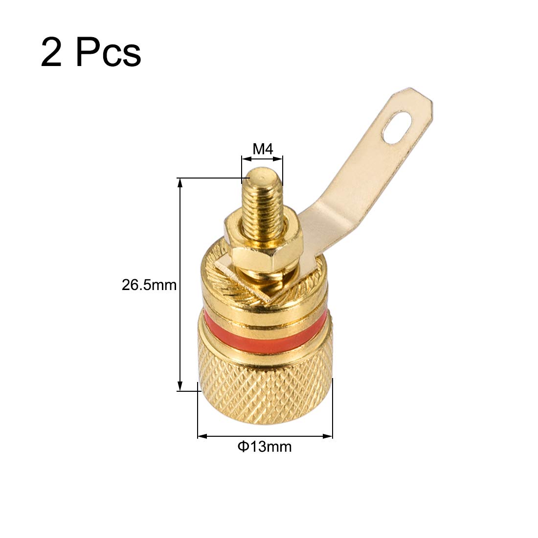 8 Pezzi Terminali Altoparlante 4mm Placcati Oro - Banana Plug E Jack A Legatura Per Amplificatore