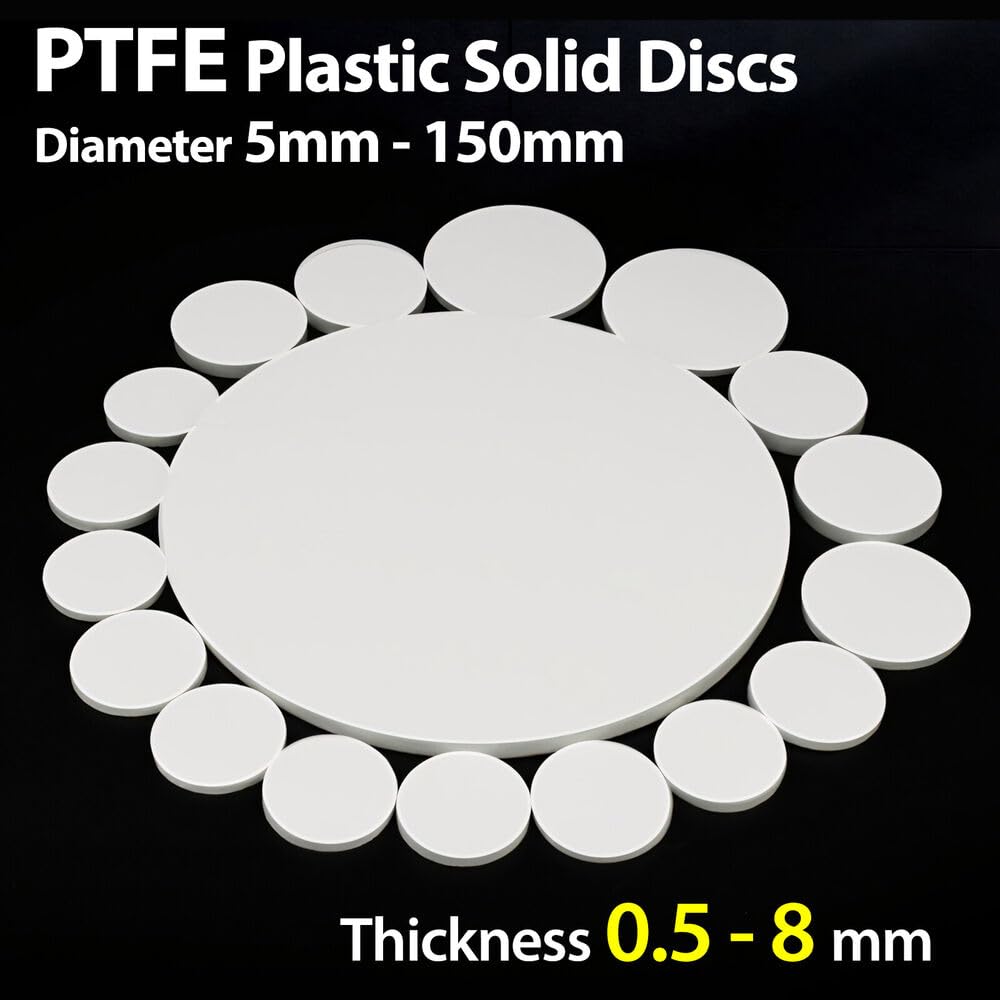 PTFE Teflon Plastic Solid Discs Flat Round Pad Sealed Cushioning Diameter 5mm-150mm (10,45mm x 3mm)