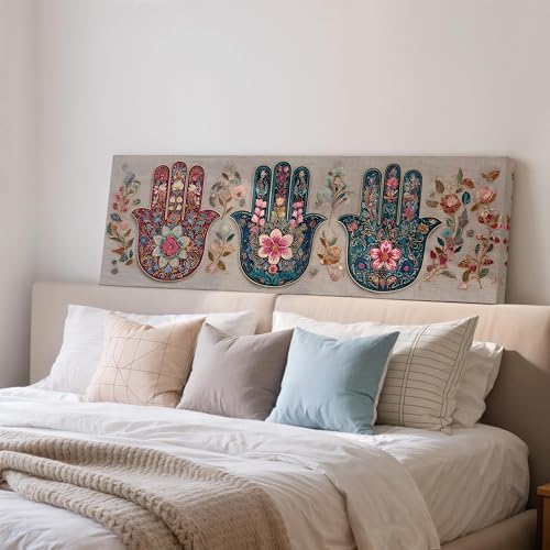 Toile longue et étroite art mural bohème pour sublimer l'ambiance de votre salon zen