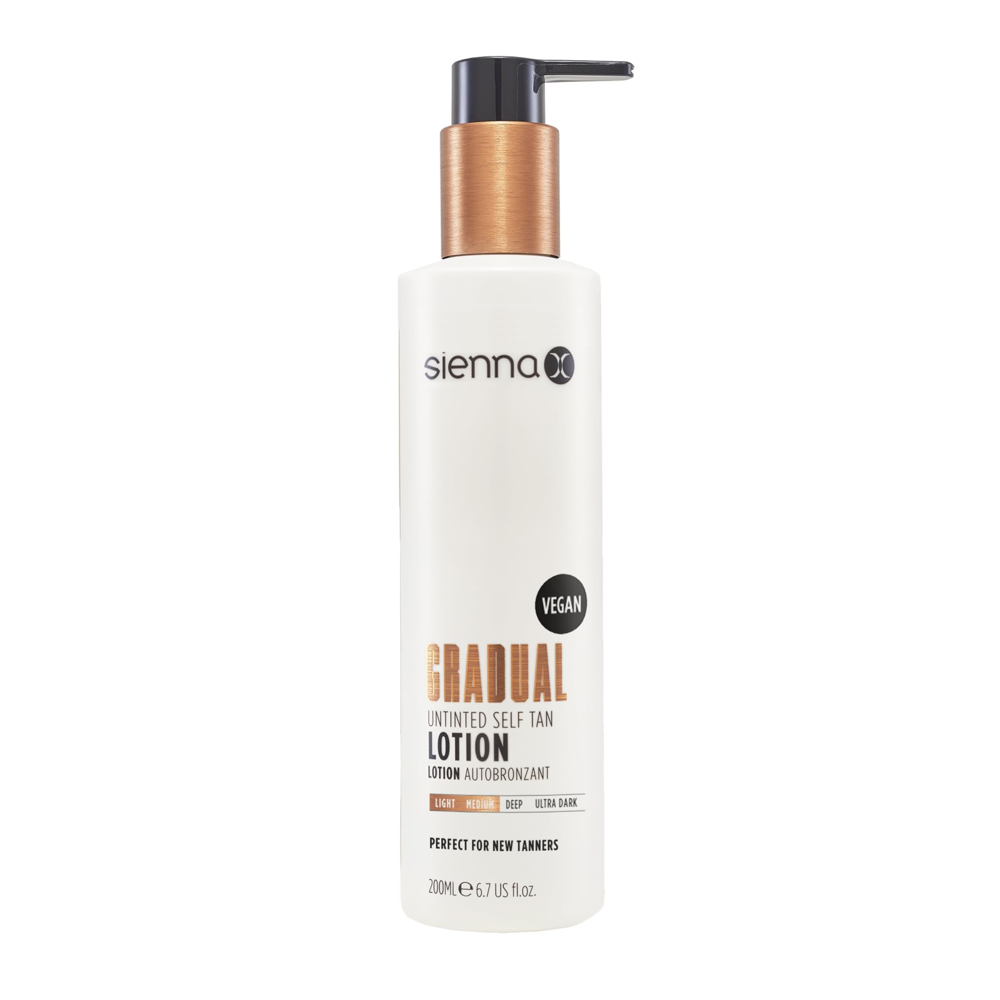 Sienna X Untinted Gradual Self Tan Lotion 200ml. For A Natural, Glowing, Streak Free. Vegan Moisturiser With Anti-Cellulite Formula. Quick Drying And Non Sticky Tan with Coconut Scent.