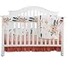 Boho Coral Feather Floral Ruffle Baby Minky Blanket Peach Floral Nursery Crib Skirt Set Baby Girl Crib Bedding Feather Blanket (Feather Floral 4pc Set)