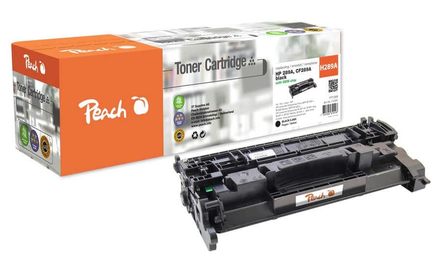 Peach Toner Module Noire, Compatible avec HP No. 89A, CF289A