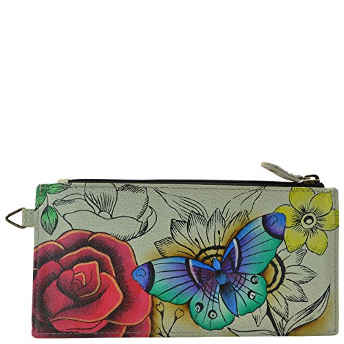 Anna by Anuschka Women's Hand Painted Genuine Leather Organizer Wallet