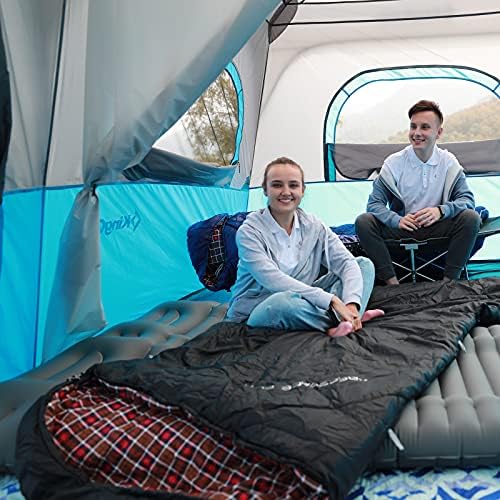 KingCamp XL Sleeping Bag for Adults 3-4 Season Large Wide Flannel Liner Single Warm Waterproof Lightweight for Camping Hiking Backpacking Outdoor with Compression Sack