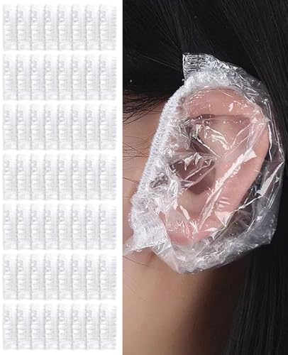 Bettinay 600 Pcs Ear Covers for Shower Disposable Waterproof Ear Protectors for Salon Bathing Hair Dye