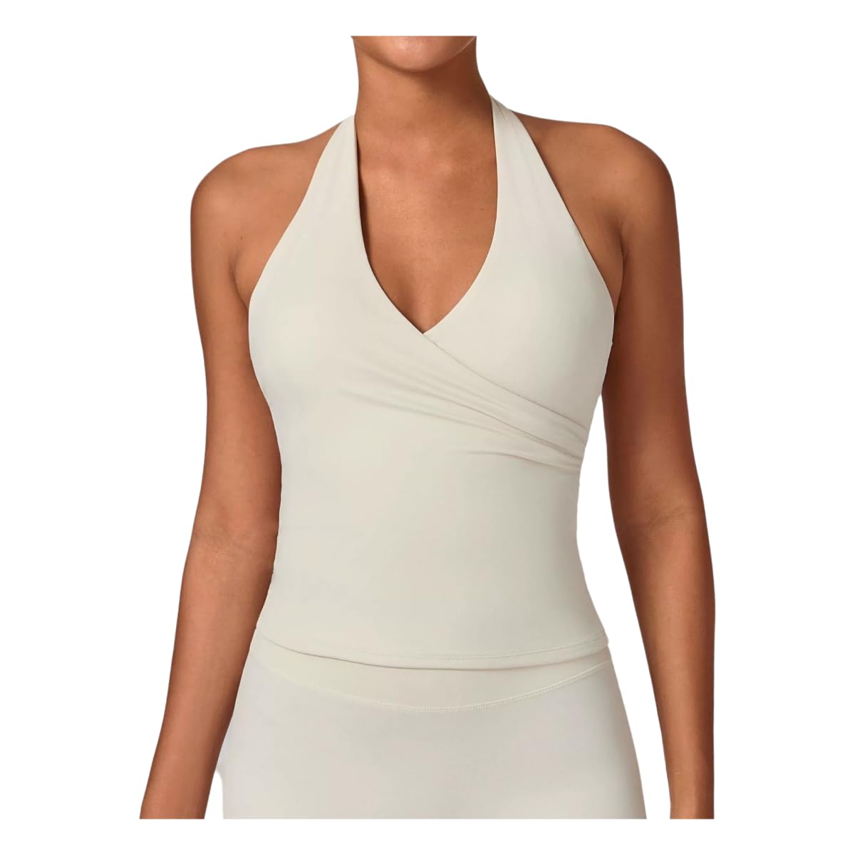 Tank top de yoga blanc pour femme en taille L avec dos nu élégant