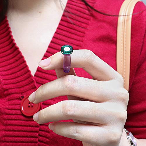 Smiling sunflower Transparent acrylic color resin ring female fashion personality (gem)3