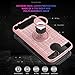 YmhxcY Moto Z2 Play Phone Case with HD Screen Protector, 360 Degree Rotating Ring & Bracket Dual Layer Resistant Back Cover for Motorola Moto Z Play (2nd Gen.)-ZH Rose Gold