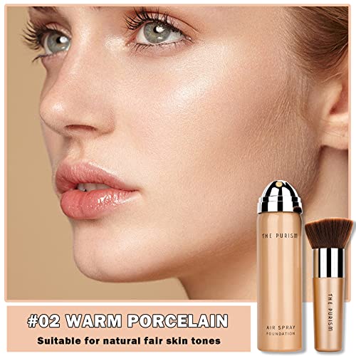 Flawless Airbrush Foundation High Coverage Foundation Smooth Creamy Matte Spray Foundation Makeup Kit For Mature Skin With Natural Nude Finish (2# Warm Porcelain) #TOP1