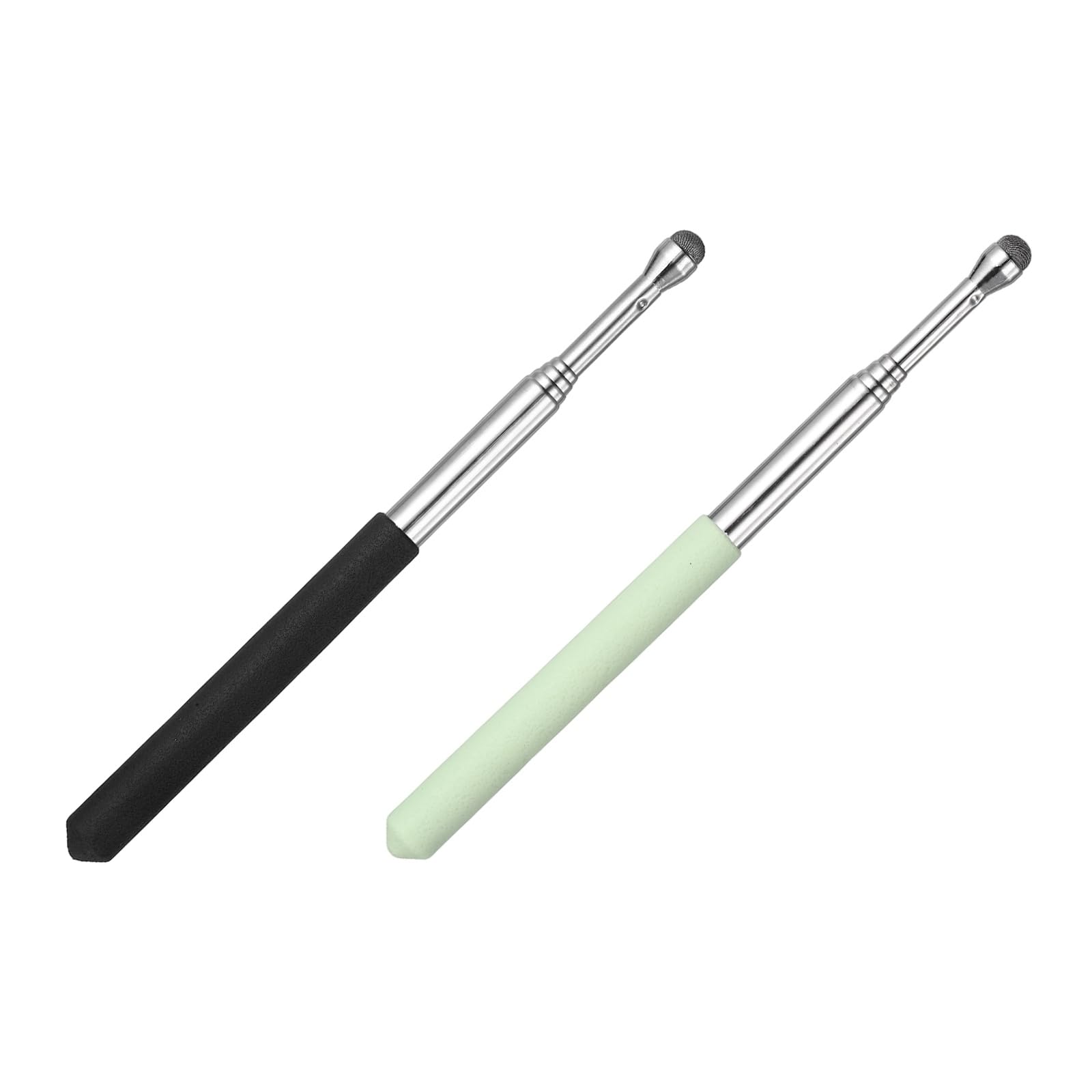 PATIKIL 2 PCS Pointer Finger Stick, Teacher Finger Pointer Stick Retractable Touch Screens Whiteboard Presenters Extendable Telescopic for Classroom Teacher, Black/Green